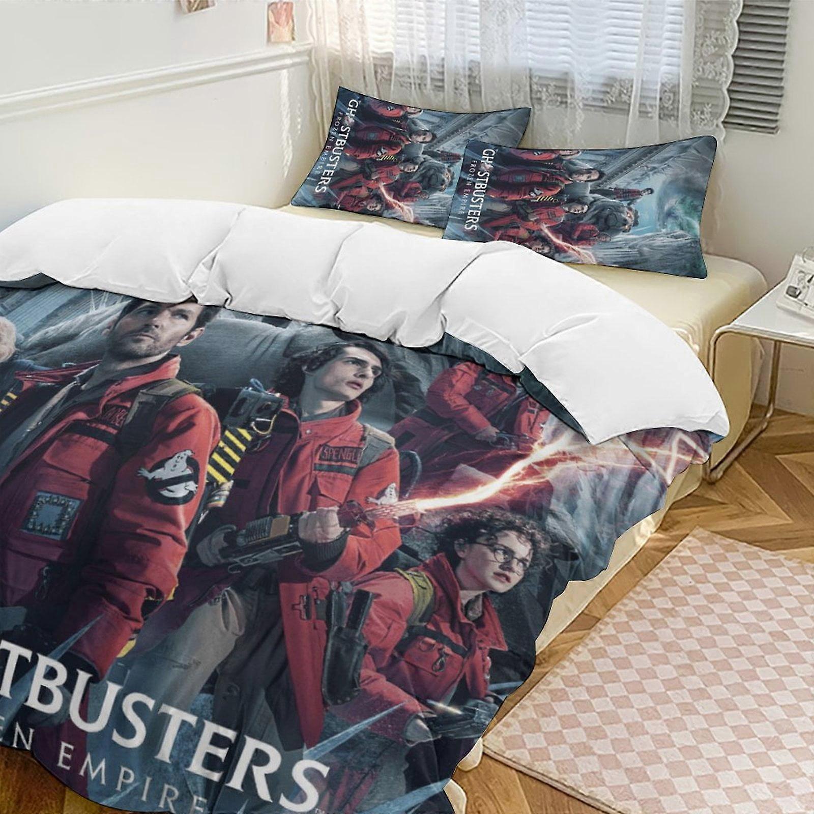 v7394  Bed Sheets Bedding Ice Frost GHOSTBUSTERS Comforter Set Soft 3 Pcs Twin Bedding Sets Thicken for All Season, 1 Comforter  2 Pillow Shams  Bed S