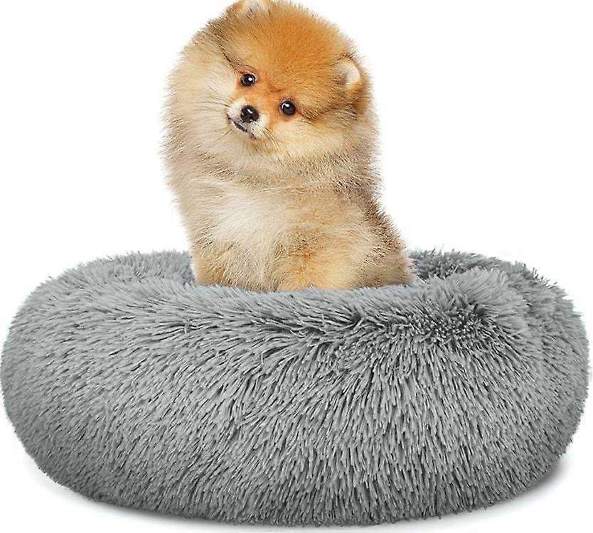 Universal plush bed for dogs and cats, 40 cm - light grey