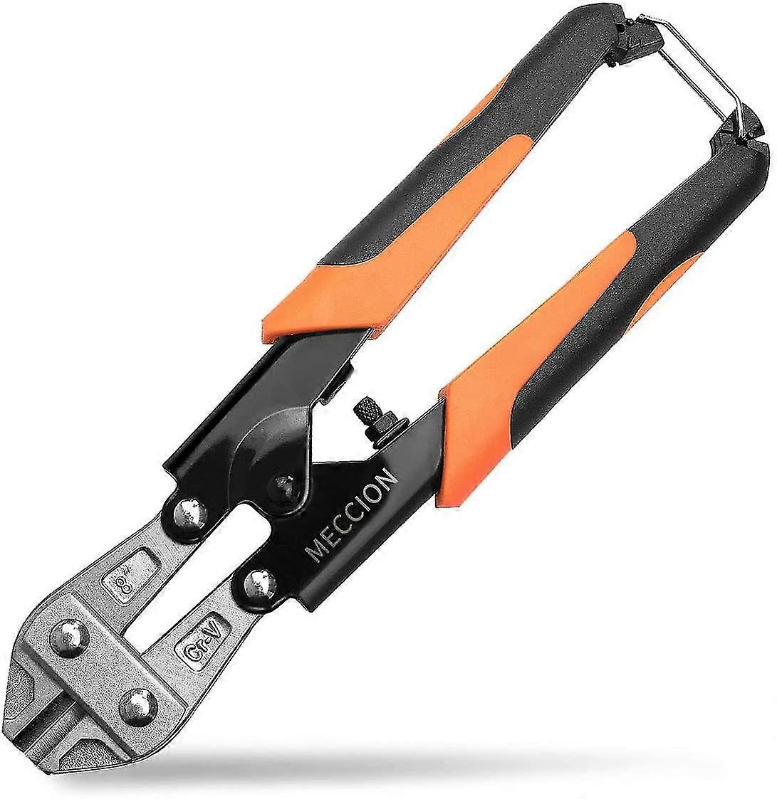 bolt cutter, meccion heay duty 8" cr-v mini bolt and wire cutter, cable, chain, spring snips clippers with comfortable soft rubber grip