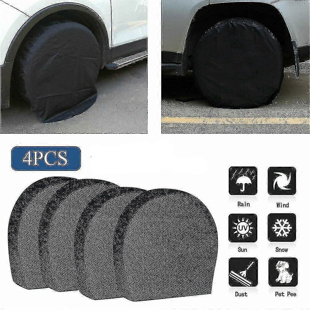 חבילה של 4 כיסויי צמיגים עמידים למים לגלגל רזרבי לקרוואן קרוואן קרוואן נגד קורוזיה