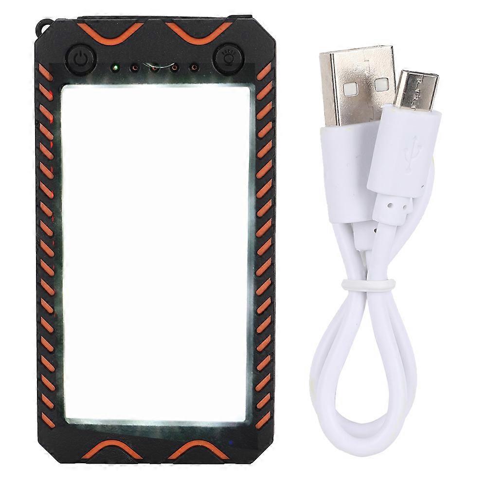 Solar Panel Glare Illumination 10000mAh Power Bank Case External Battery Box USB with Compass