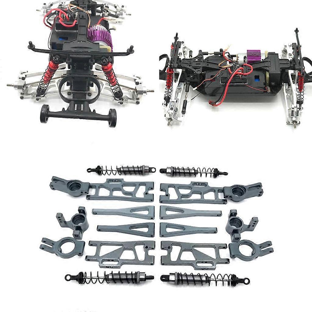Metal Upgrade Kit Fit for WLtoys 1/12 Scale RC Truck Steering Set Parts Accs - blue