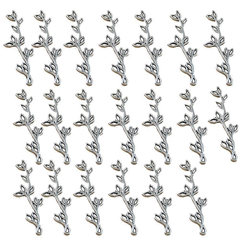 2x 20pcs Tibetan Leaf Tree Branch Silver Charms Pendants