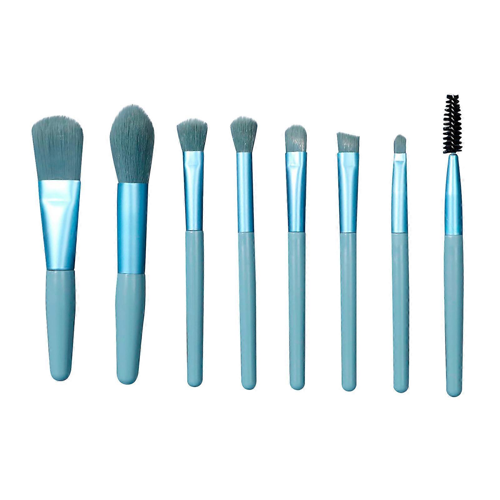Makeup Brush Set Full Set Of 8 Mini Brushes With Wooden Handle Soft Bristles