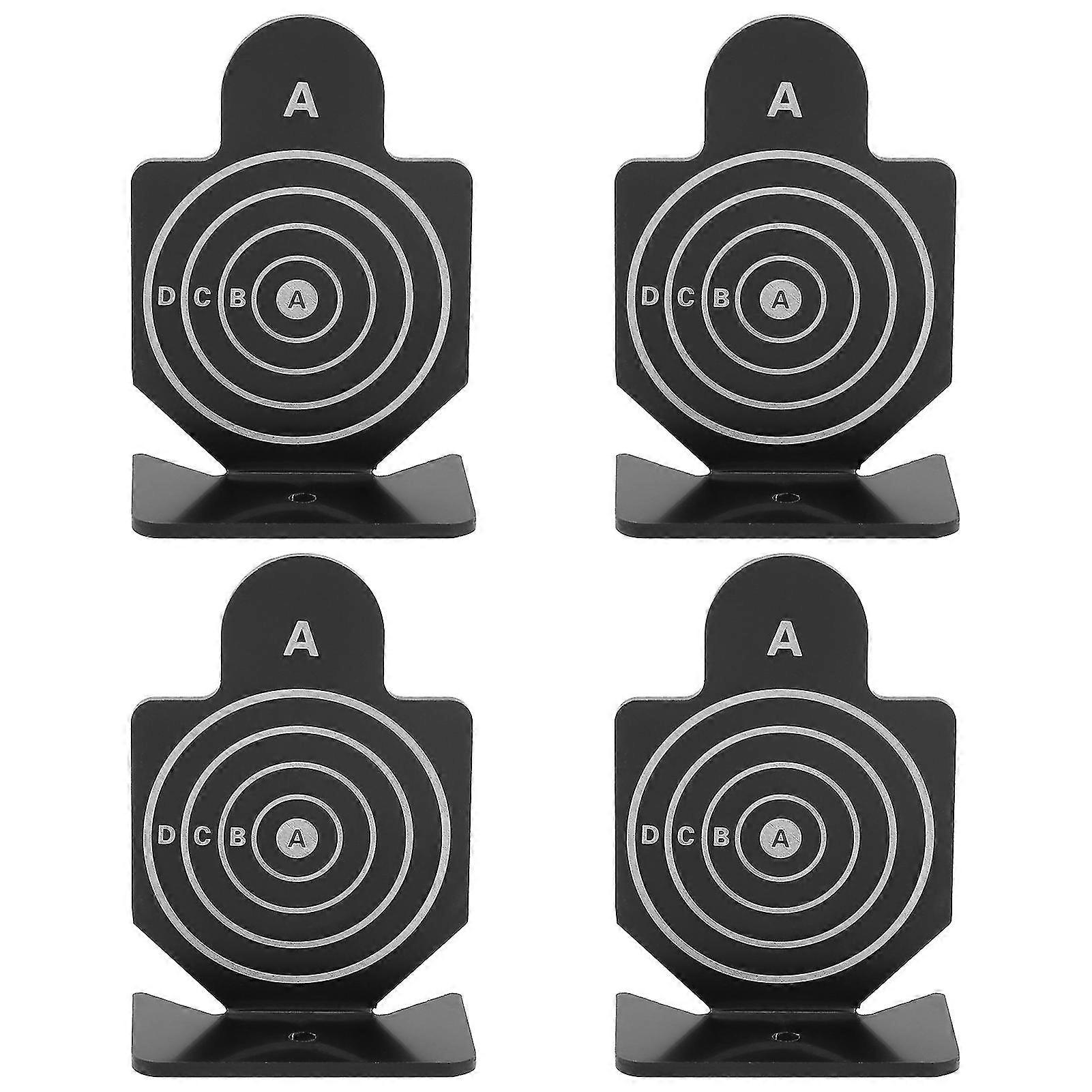4pcs 4x6cm Shooting Target Aluminium Alloy Shoot Range Trian Stand Indoor Entertainment