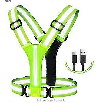 Colete Refletivo de Corrida LED, Colete Refletivo de Ciclismo LED Recarregável, Arnês Refletivo Ajustável Colete Fluorescente Unissex para Caminhada Noturna, Joggi