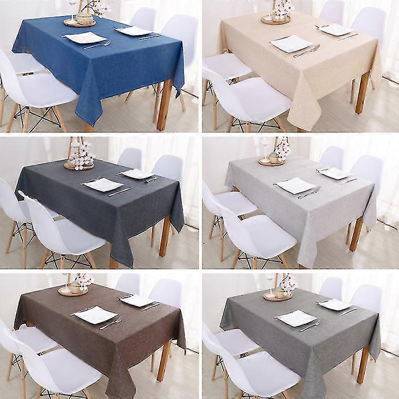 Decorative Table Cloth Rectangular Tablecloths Dining Table Cover Solid Color Cotton Linen Tablecloth
