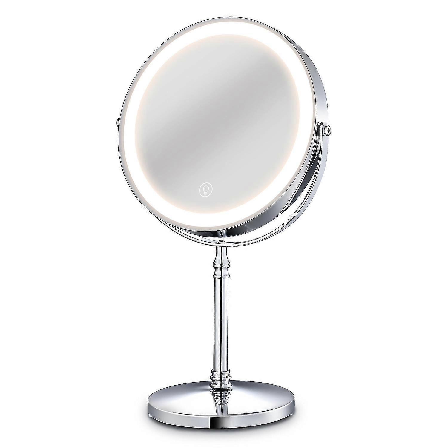 8 بوصة مرآة ماكياج الذهب مع ضوء USB شحن 10x المكبرة الغرور مرآة الخلفية قابل للتعديل ليثيوم