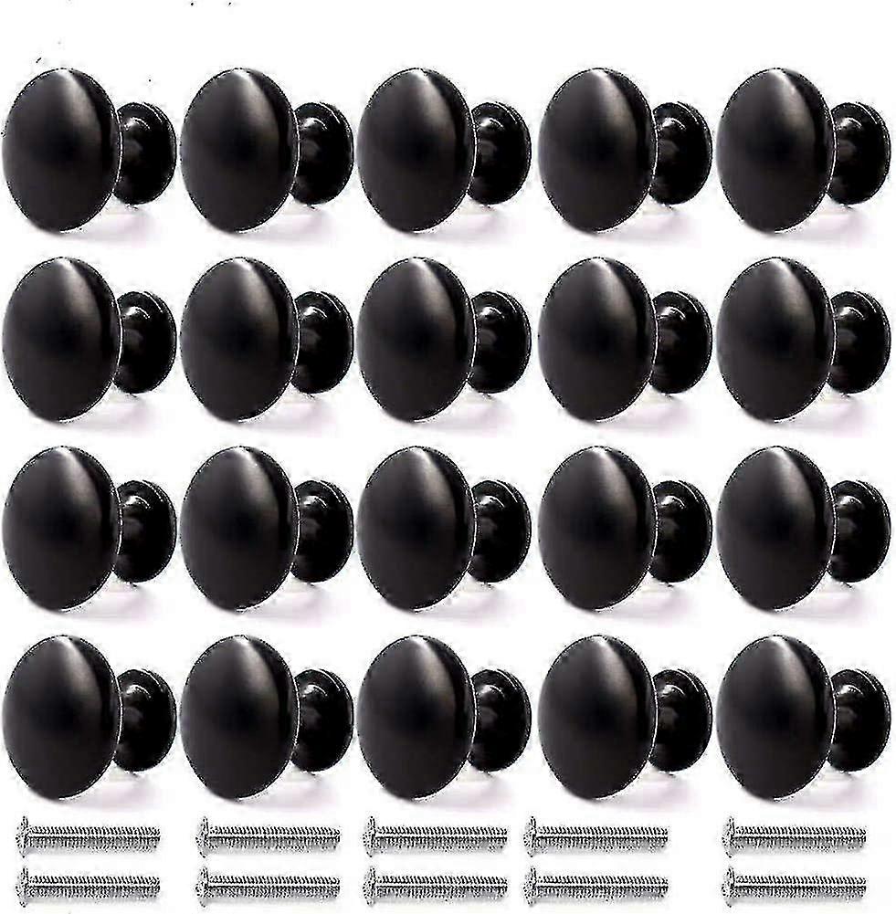 20pcs Door Knobs Drawer Knobs 30mm Vintage Handles Furniture Cabinet Knobs (black)