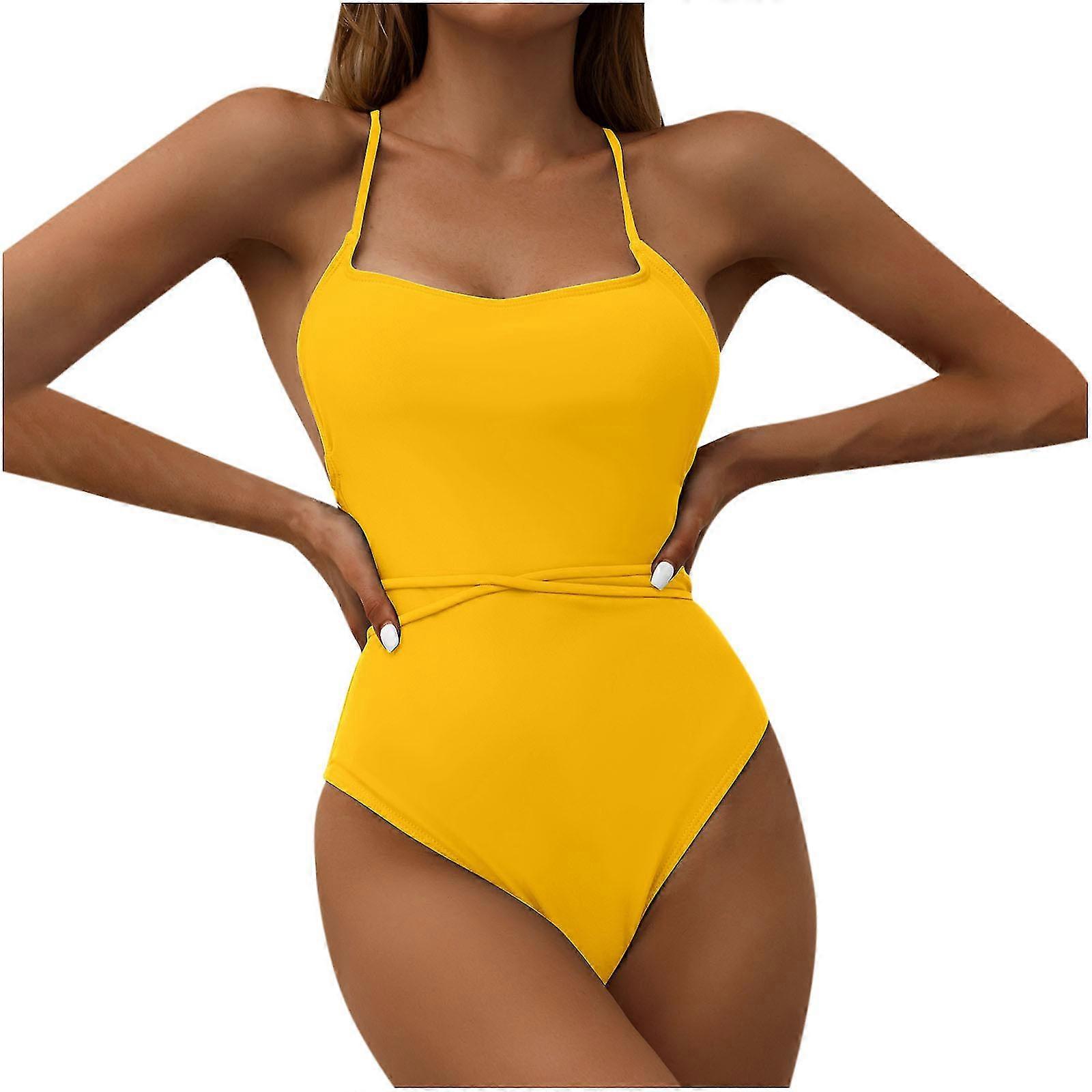 Frauen Sexy Hoher Brustkontrast Solid Split Bikini Set Einteilige Badeanzug Sets