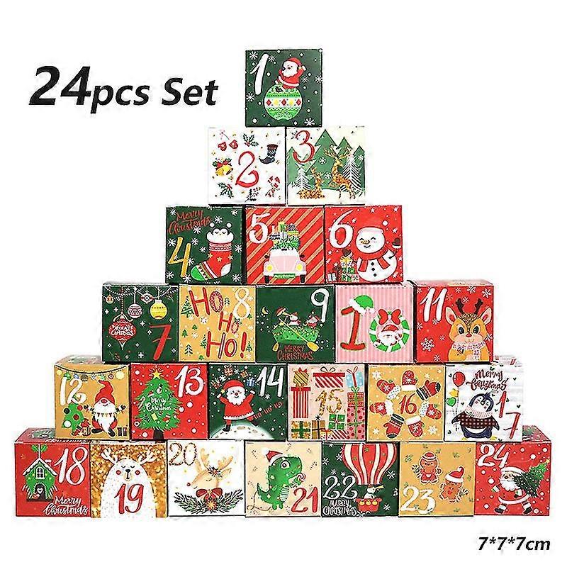 Christmas Advent Calendar Boxes 24 Days Diy Calendar Countdown Gift Christmas Home Decor Reusable
