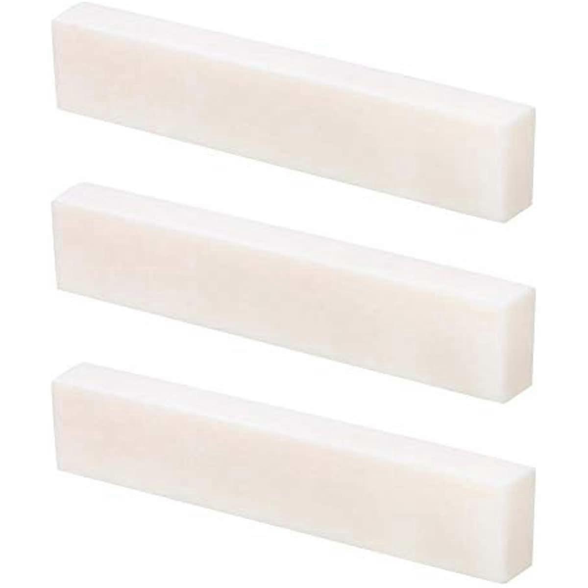 Bnineteenteam Guitar Bone Nut Classical Electric Acoustic Guitar String Nut DIY Blank Buffalo Bone Nut String (3 pieces)