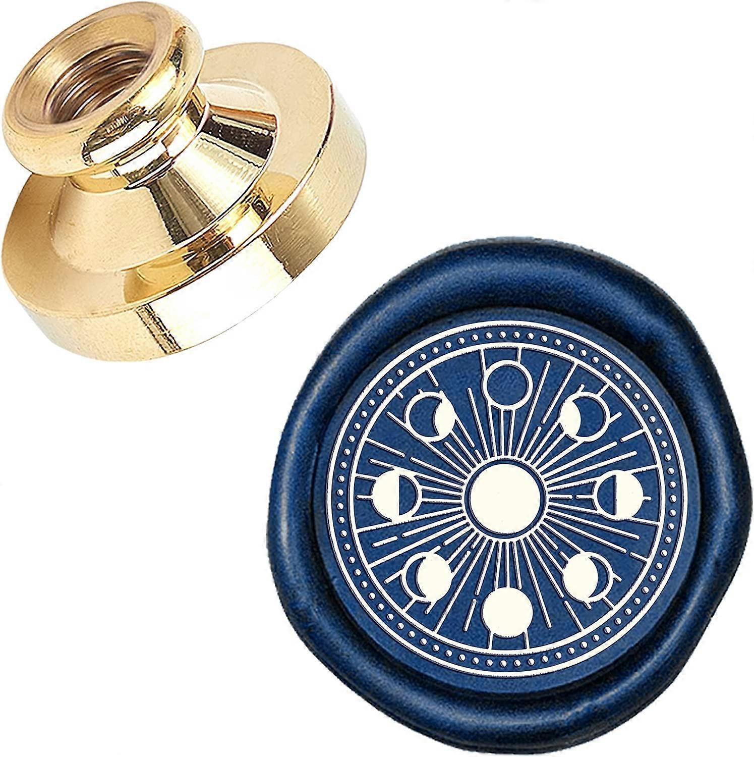 Sun Moon Wax Seal Stamp Head Replacement 25mm Vintage Sealing Wax Stamp Heads Only No Handle for Envelopes Cards Invitations Wedding Halloween Christm