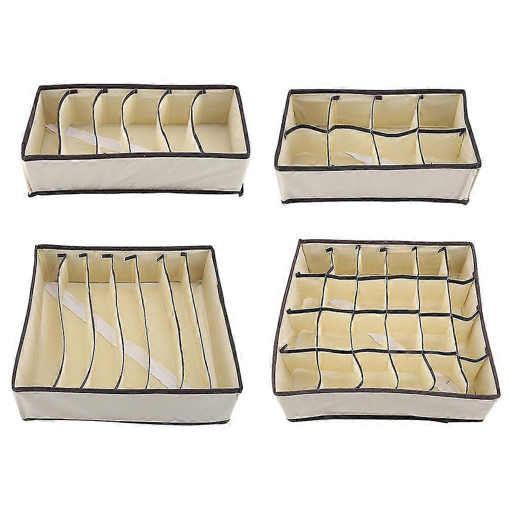 Durable Portable Bra and Underwear Storage Box Case Container with Foldable Divider (Complete Set)