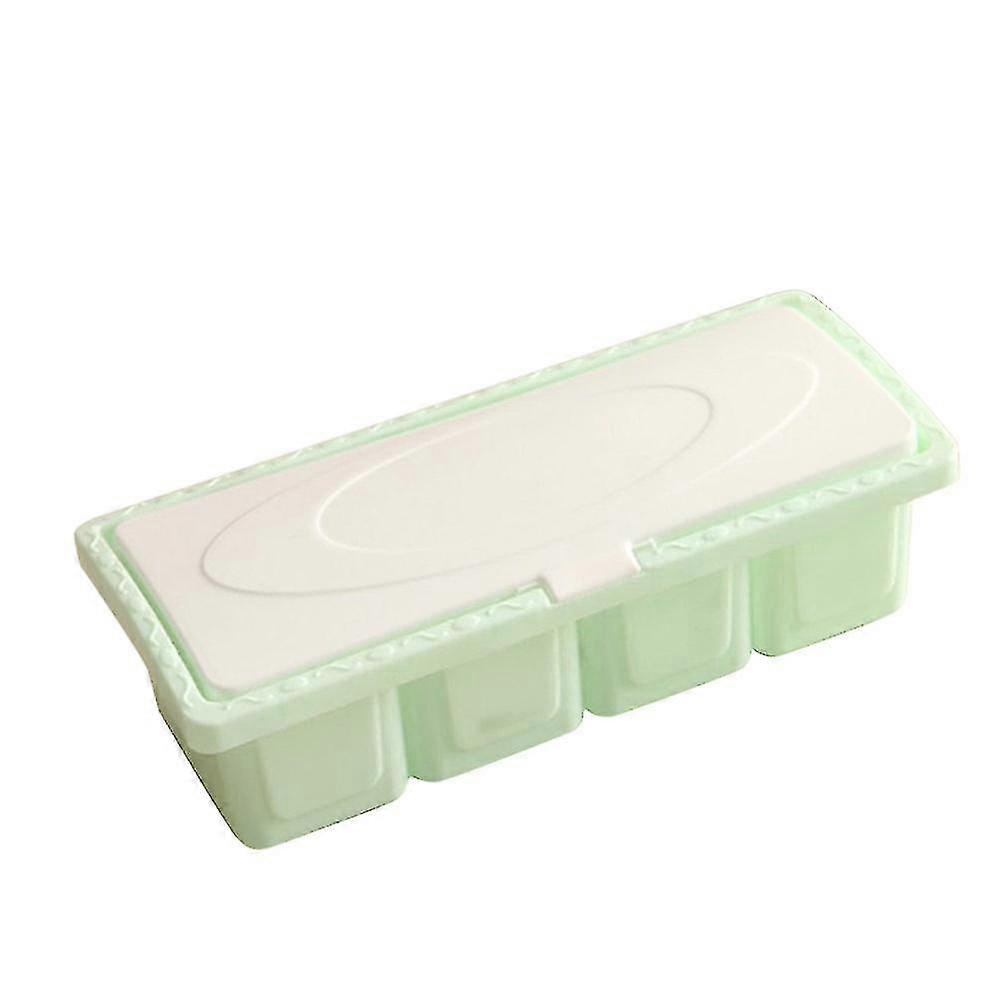 Seasoning Storage Box Set 4-grid Green Plastic for Kitchen
