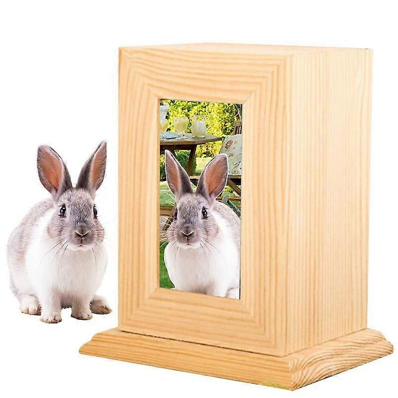 Wooden Urn For Pet Ashes Pet Urns For Dogs Or Cats Ashes Person-alized Photo Frame Pet Cremation Urns Pet Keepsake Memory Box Wood Color