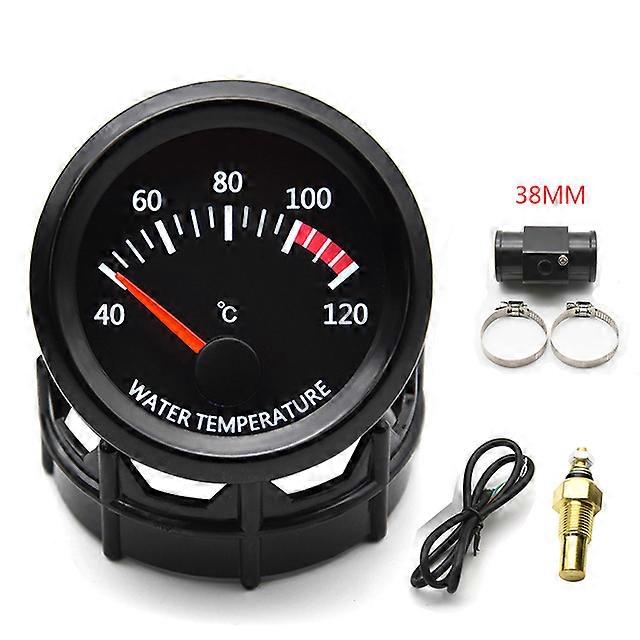 52MM Water Temperature Gauge with Water Temp Joint Pipe Sensor Adapter 1/8NPT 28-40MM for Car 40~120 Celsius Water Temp Gauge