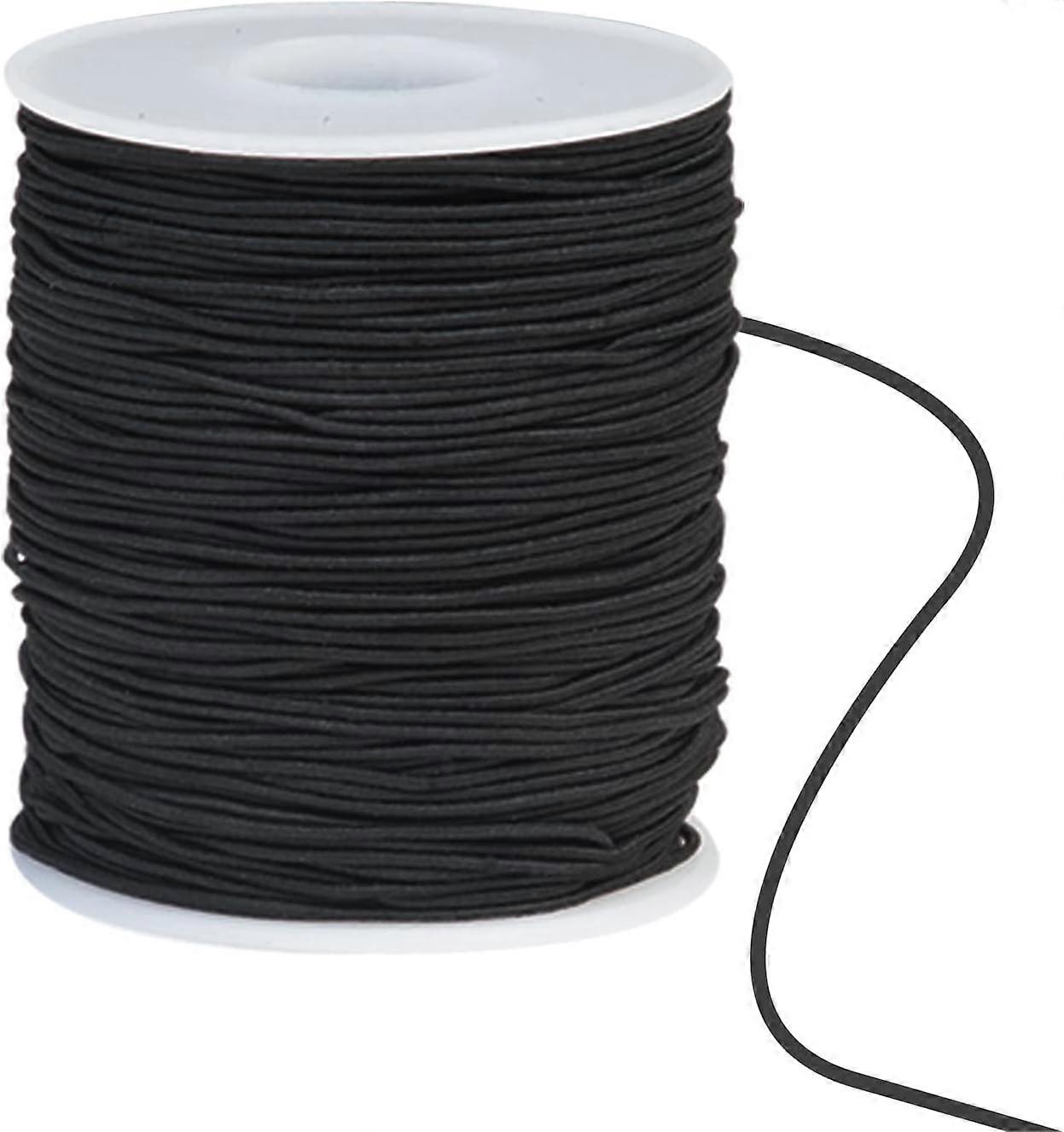 100m Elastic Cord 1mm Elastic Cord Craft Cord Elastic Thread for Bracelets and Crafts Black