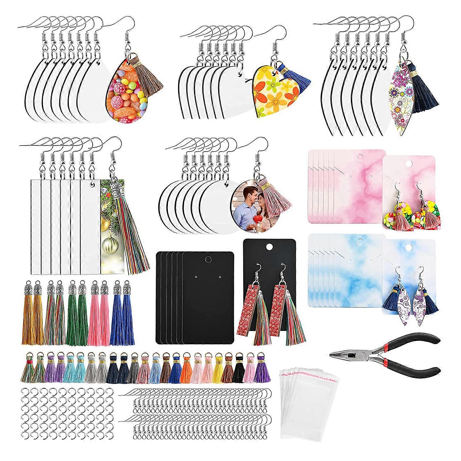 1 Set Double-sided Blank Earrings Sublimation Printing Earrings Various Shapes