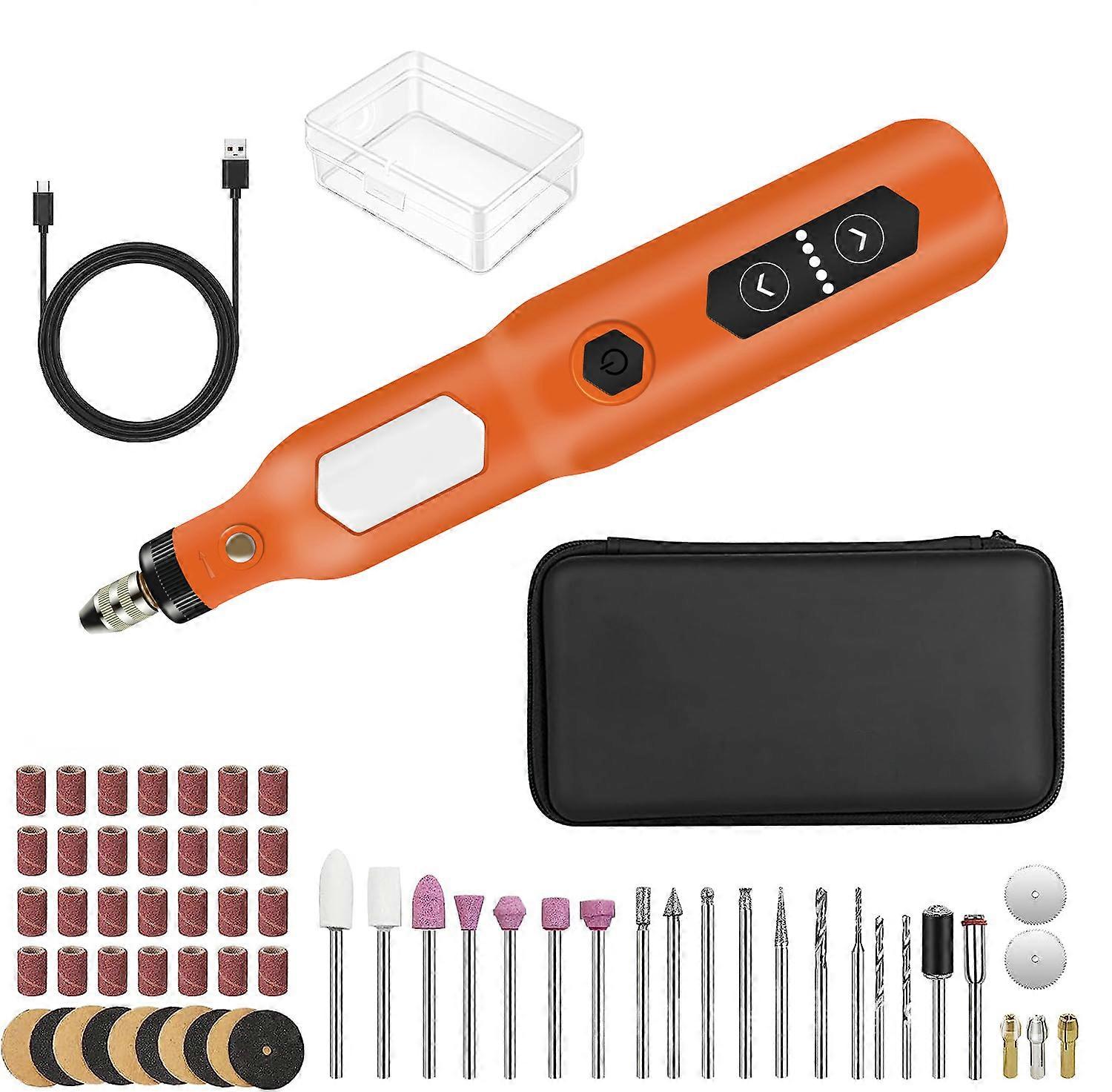 65 Piece Accessories, 3.7V Cordless Rotary Tool, LED Light, Polishing & Sanding