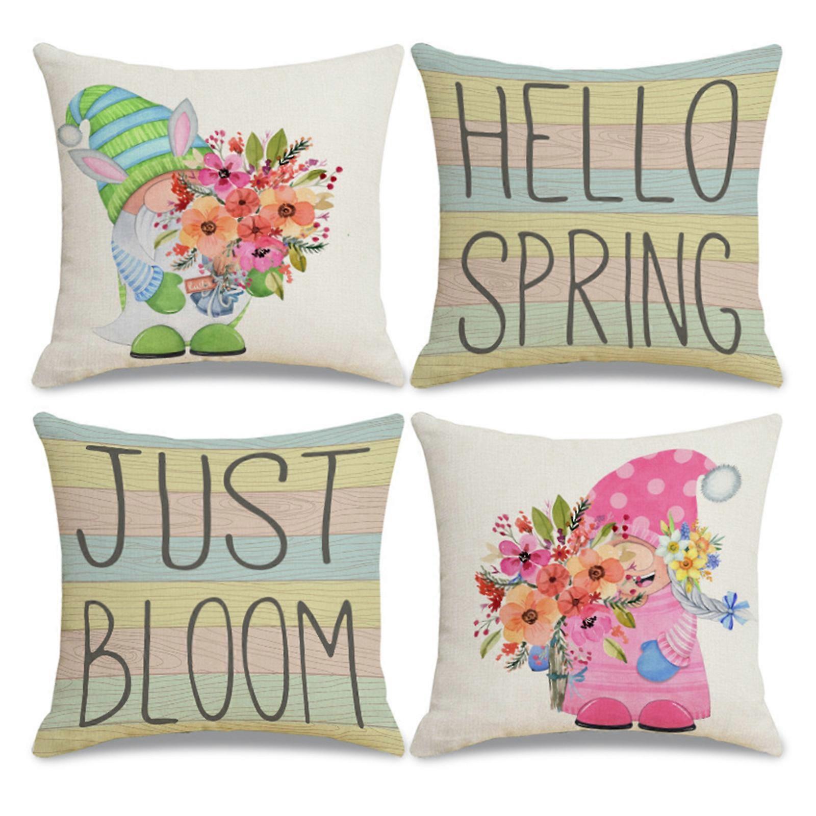 Spring pillowcase Red tulip pillowcase Soft, colorful, durable and comfortable 4-piece set 45 X 45cm linen material