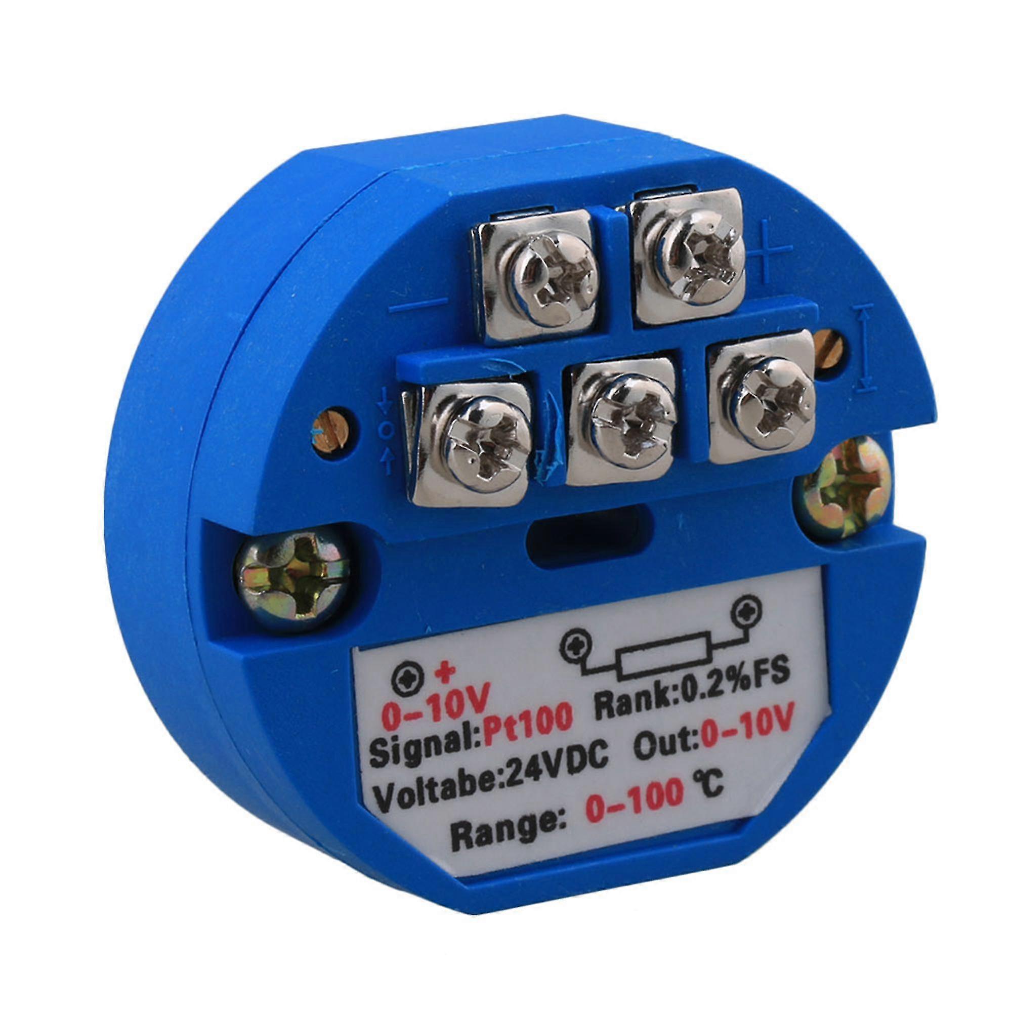 Plastic Pt100 Temperature Sensor Transmitter 0-100c Output 0-10v Dc
