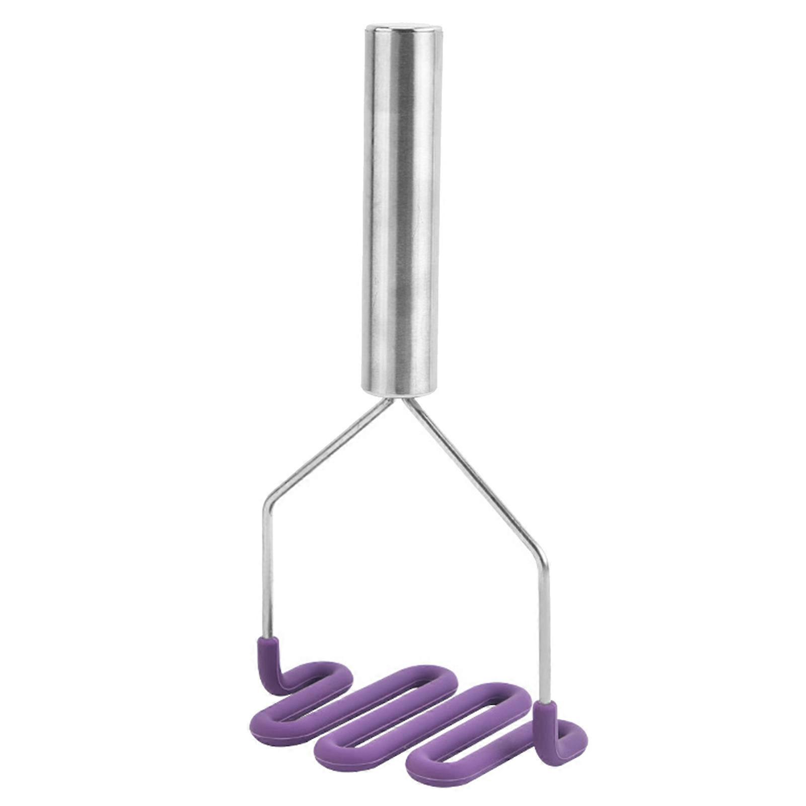 Non-Scratch Silicone Potato Masher with Handle Rustproof Polished Surface Hand-held Fruit Potato Smasher Kitchen Tool Jikaixiang