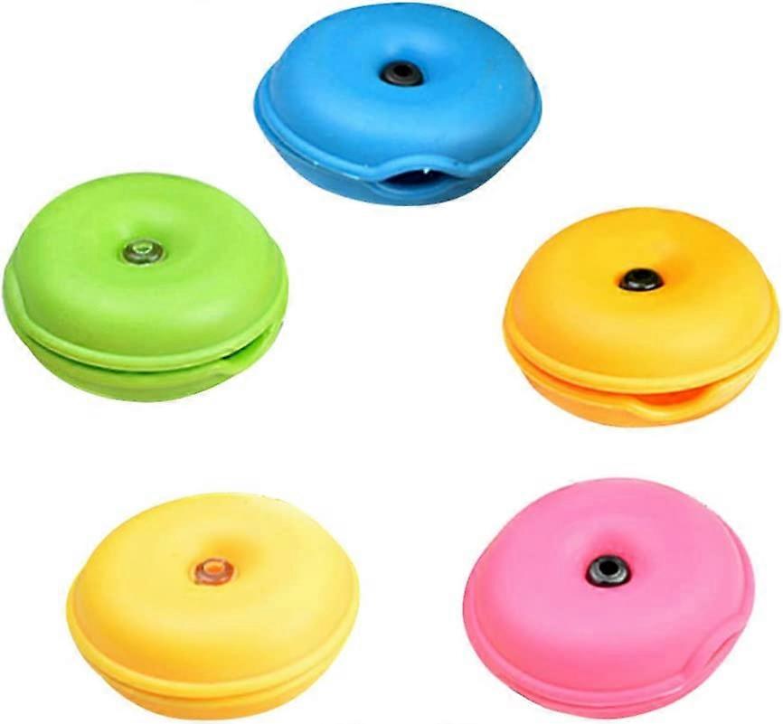 Portable Round USB Data Cable Silicone Organizer (Random Color) 5 Pieces (4-D-W)