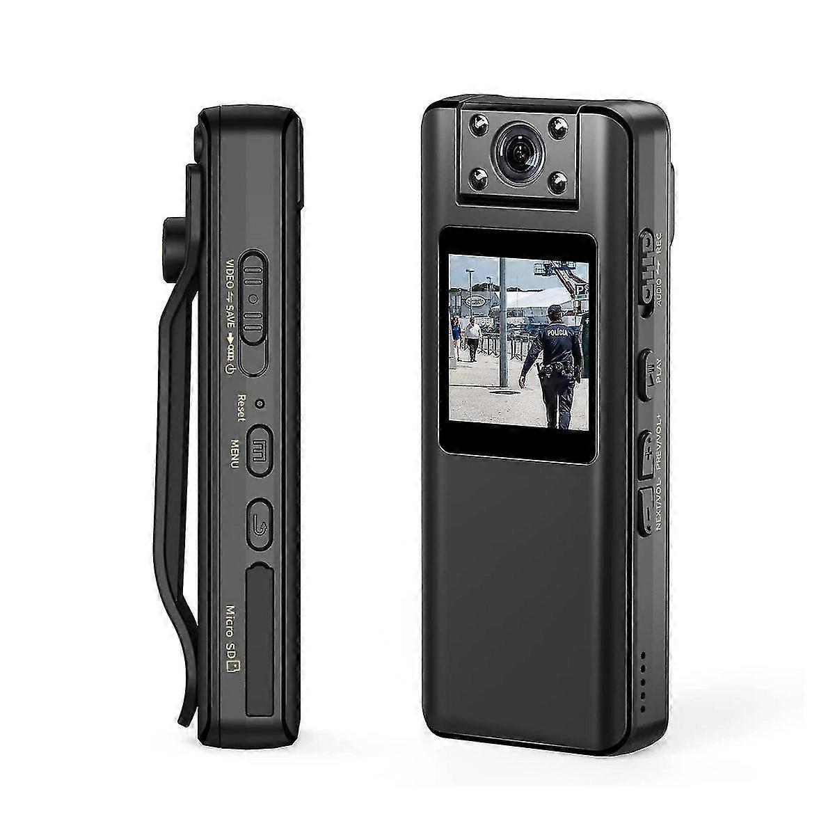 A22 Small Body Worn Camera Hd 1080p Camcorder Recording Infrared Lcd Screen Dvr Dv Audio Video Record Support 128gb Tf Card