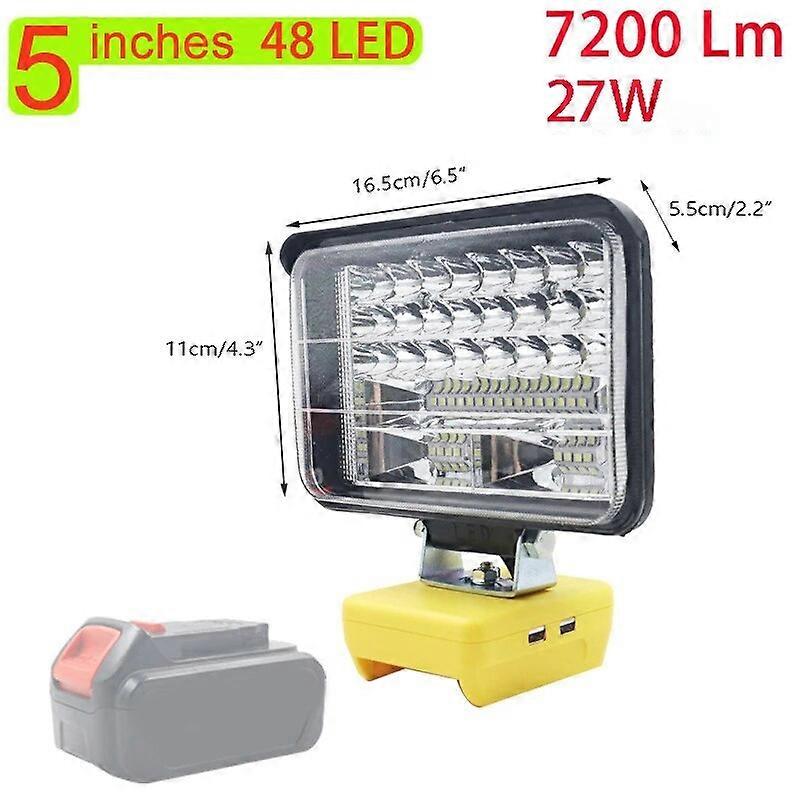 LED Work Light 3/4/5/8inch Flashlight for Dewalt 18V 20V Lithium Battery Portable Lantern Tool Lamp for DEWALT DCB205 DCB206