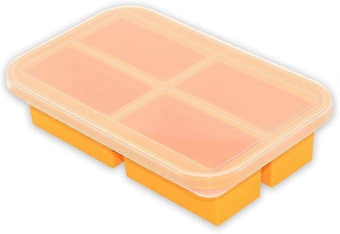1-Cup Silicone Freezing Tray with Lid,Silicone Soup Freezer Molds