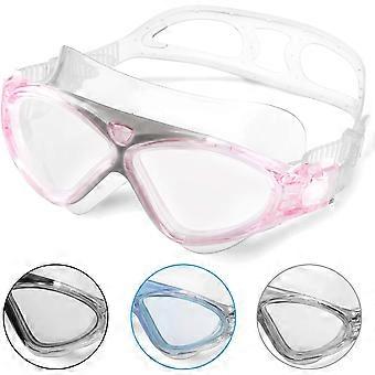 Schwimmbrille, Anti Fog No Leakage Clear Vision UV-Schutz, Professionelle Schwimmbrille für Männer Frauen Jungen Mädchen (Rosa)