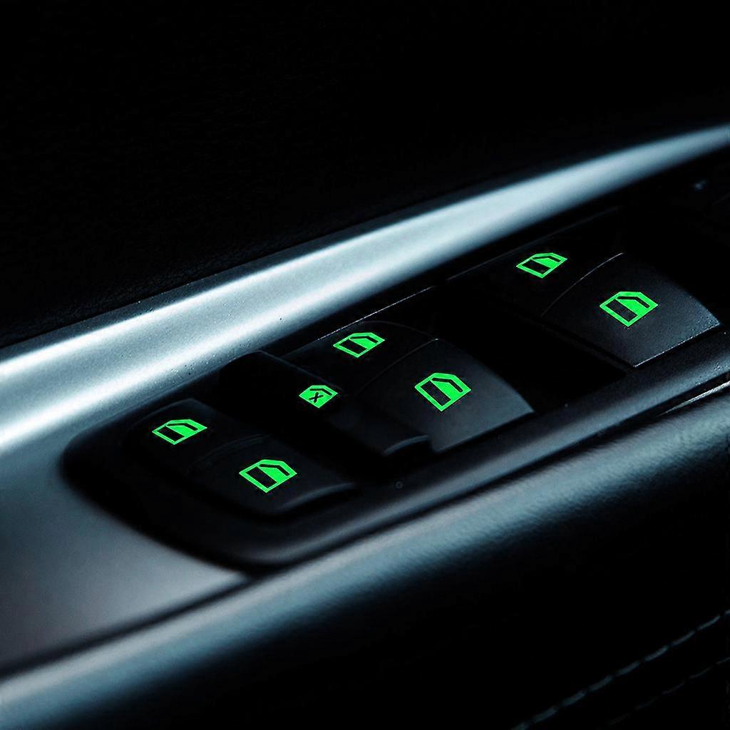 Car Window Lift Switch Button Door Open Sticker Trim Luminous Window Decals