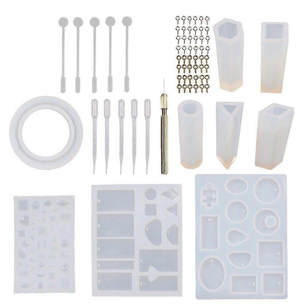 DIY Bracelet Pendant Epoxy Mold Set Resin Casting Molds and Tools Set 68PCS