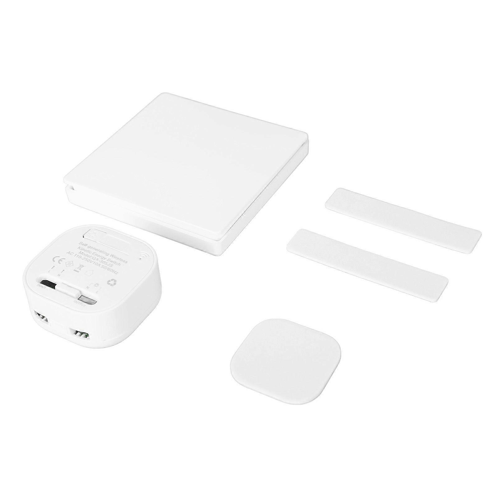 Wireless Doorbell Self Powered 1 Push Button Wireless Doorbell for Home US Standard White