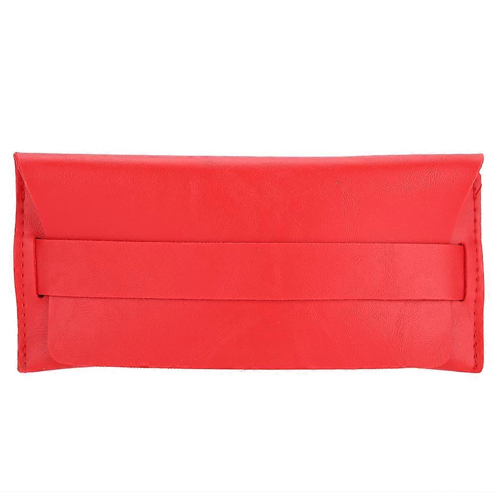 Portable Simple Glasses Box Solid Color Frame Eyeglass Sunglasses Storage Case (Red)