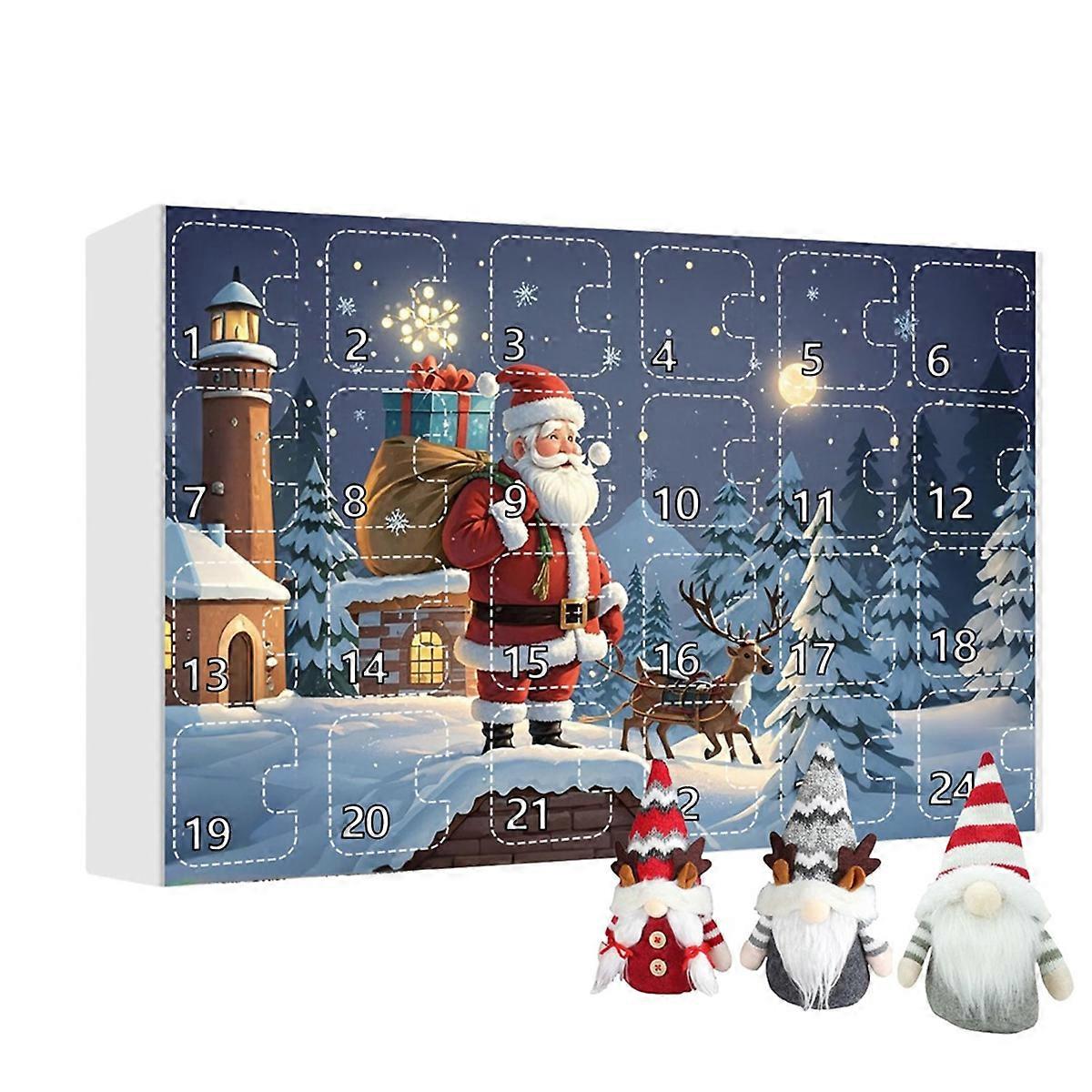 2024 Christmas Gnome AdventCalendar, 2024 Christmas Countdown Calendar with Collectible Gnome Plush