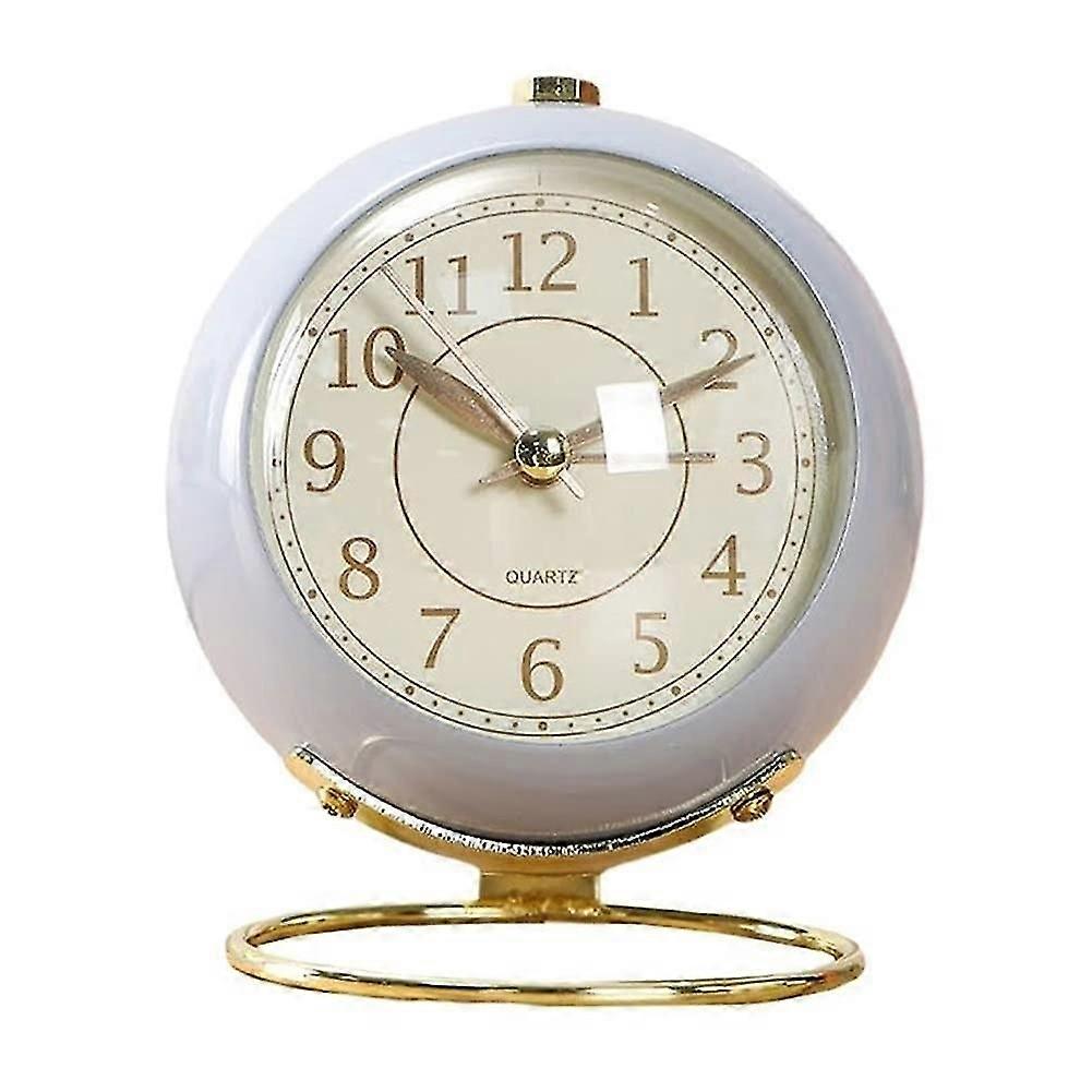Small Desk Clock Desktop Alarm Clock with Night Light Battery Powered Table Clock - Blue