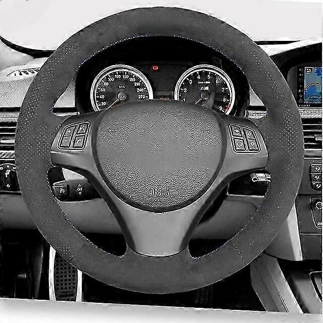 Customized Car Steering Wheel Cover Black Suede Steering Wheel Braid For BMW M Sport M3 E90 E91 E92 E93 E87 E81 E82 E88 X1 E84