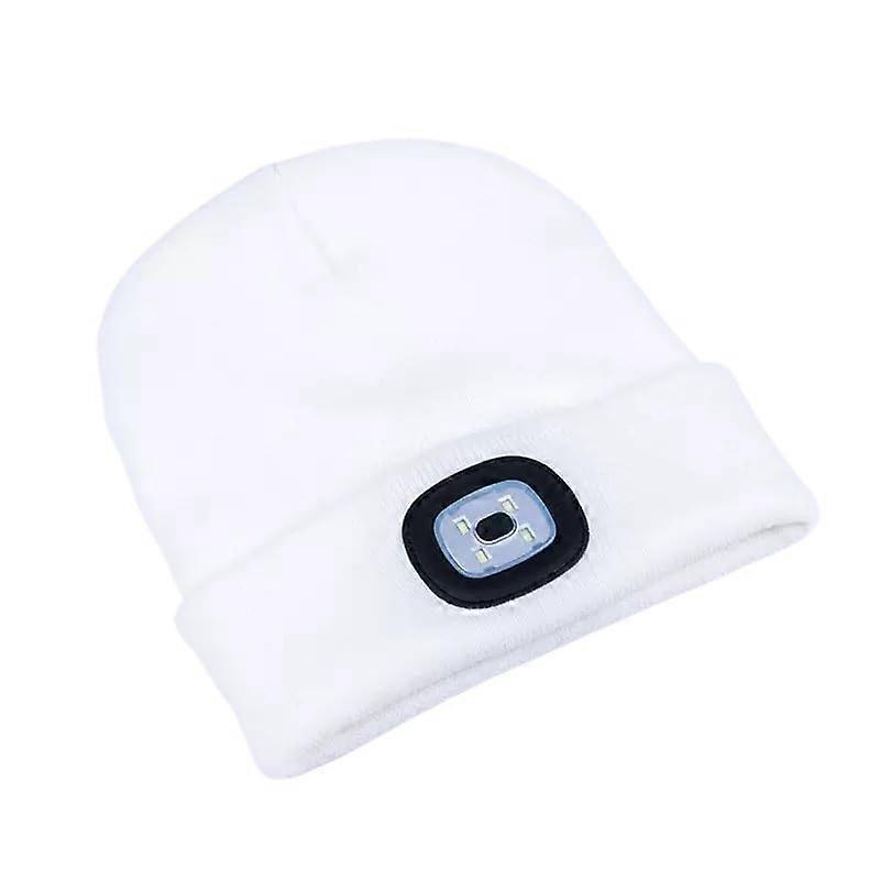 LED Beanie with Rechargeable Light and USB Charging for Nighttime Use
