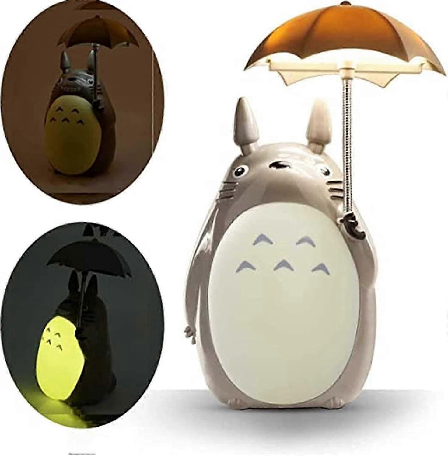 Totoro は子供のための常夜灯を導きました、USB充電式読書テーブルランプ、漫画のかわいい動物、男の子の女の子の寝室の装飾