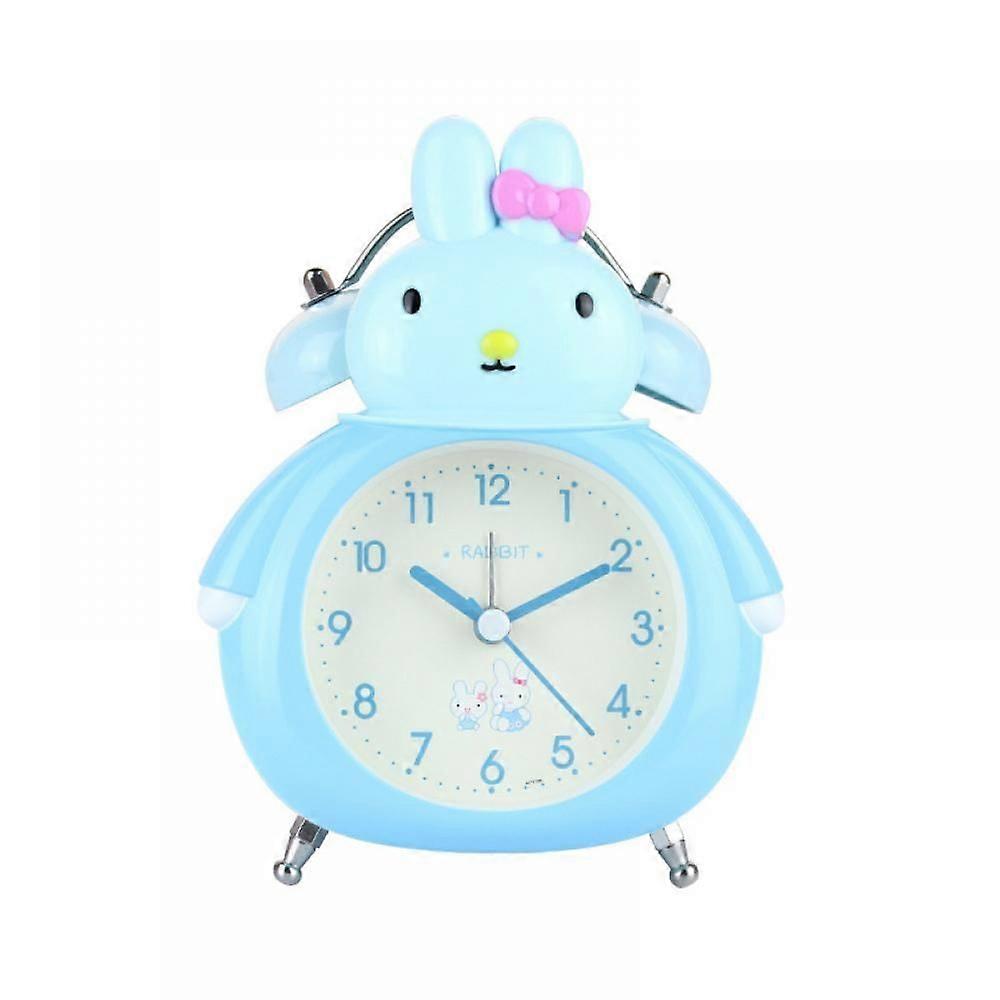 SAYTAY Wecker, Analoger Metall-Kaninchen-Wecker, Studenten-Heimdekorations-Desktop-Uhr