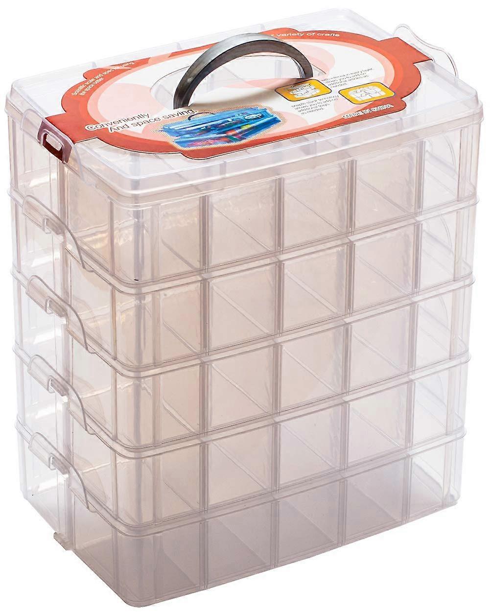 5 Layer Stacking Container Organizer for Small Art and Craft Supplies with 50 Adjustable Parts and Pipe Tips Storage