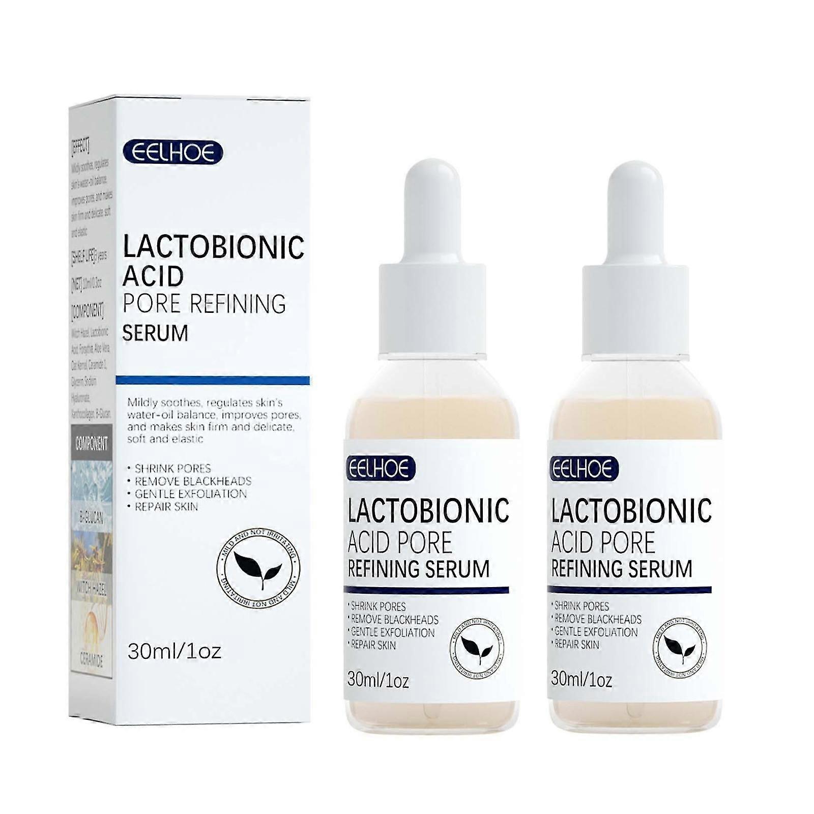 - 2er-Pack Lactobionic Acid Serum, Zero Pore Instant Perfection Essence, Faltenreduzierende Essenz, Anti-Aging Skin Fac