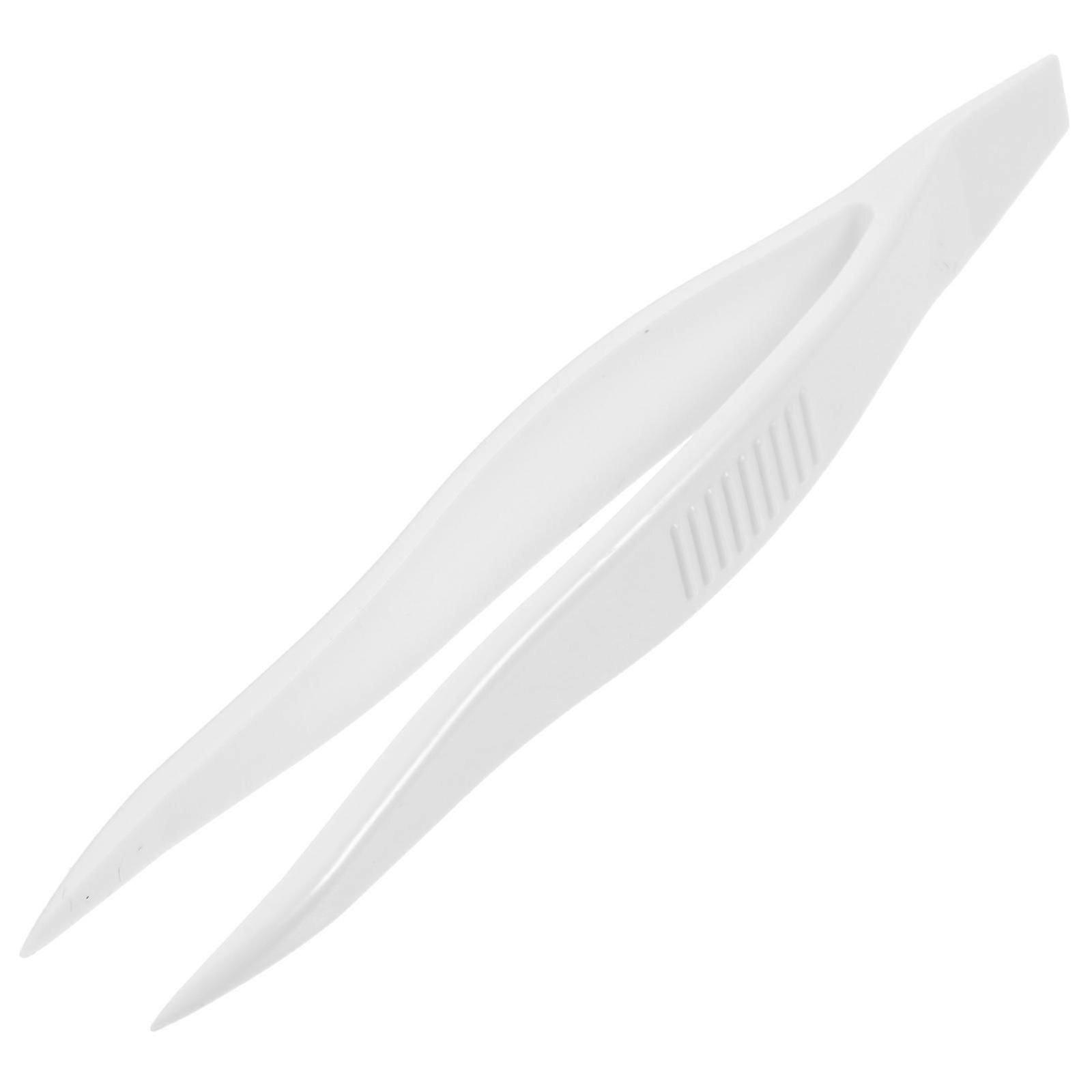 1pc Oversized Lenses Tweezers Clamp Forceps with Box Case for Travel Home Use (White)