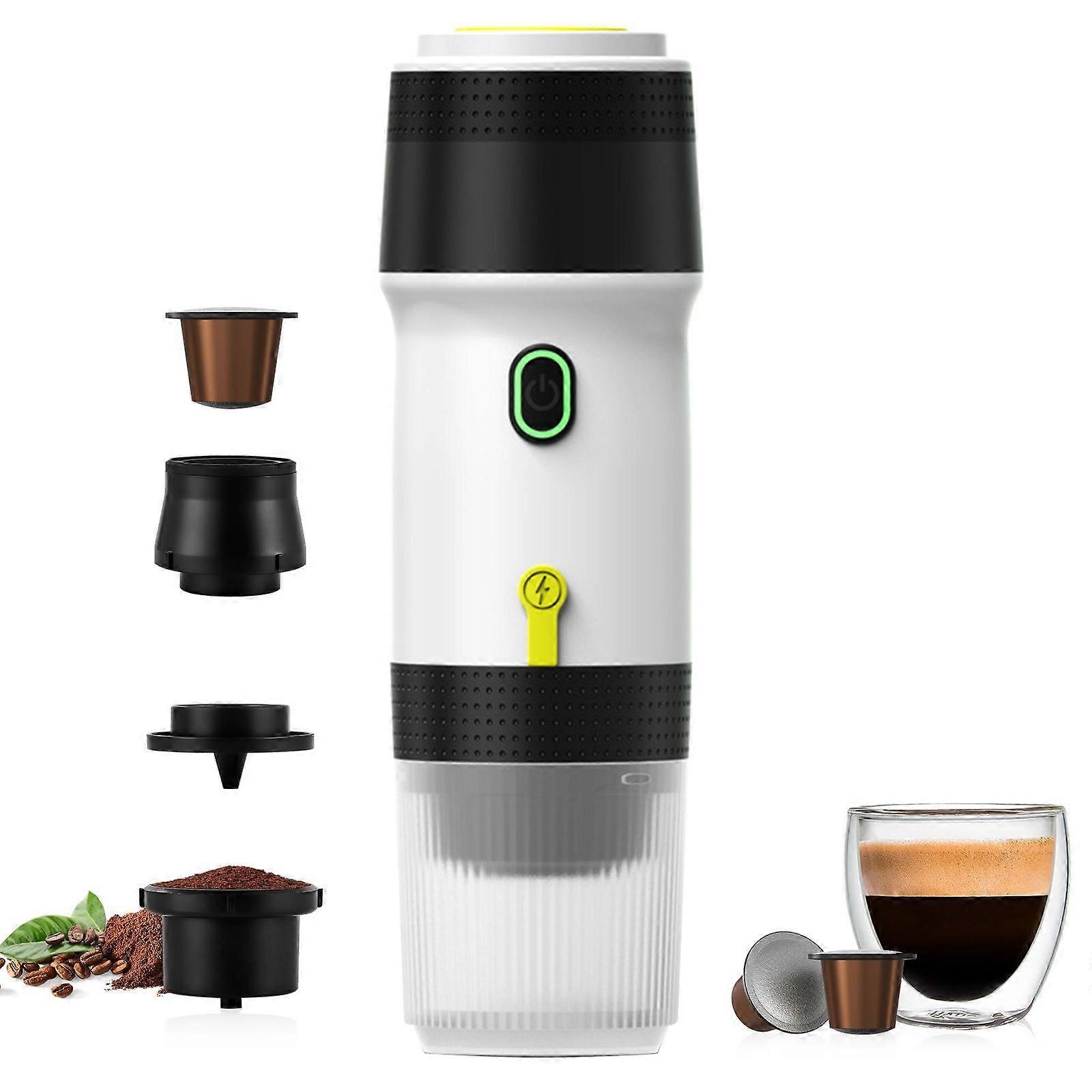 Portable Electric Espresso Machine Ground Coffee & Capsule Coffee Maker, 7500mAh Cold Brew & Self-Heating Coffee Maker for Camping & Office