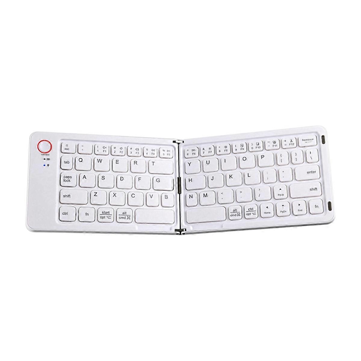 Wireless Foldable Bluetooth Keyboard Mini Portable Double Folding Keyboard Suitable for Laptops and