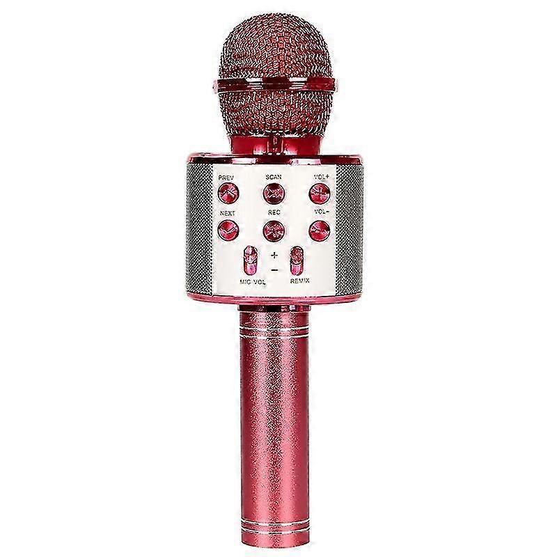 Wireless Bluetooth karaoke handheld microphone, home KTV player with iOS computer supportred