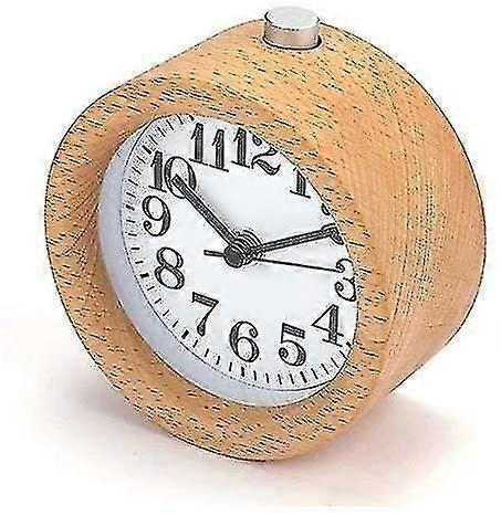 Classic Mute Small Wooden Alarm Clock Bedside Mute Watch Snooze Alarm Clock With Night Light