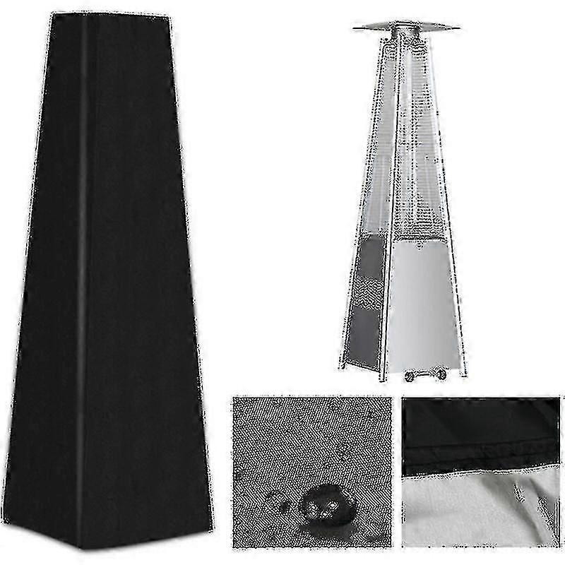 غطاء سخان الفناء ، غطاء سخان الهرم القماش المشمع ، غطاء سخان الفناء الخارجي للغبار / الرياح ، سوبرما ، أسود-hhny